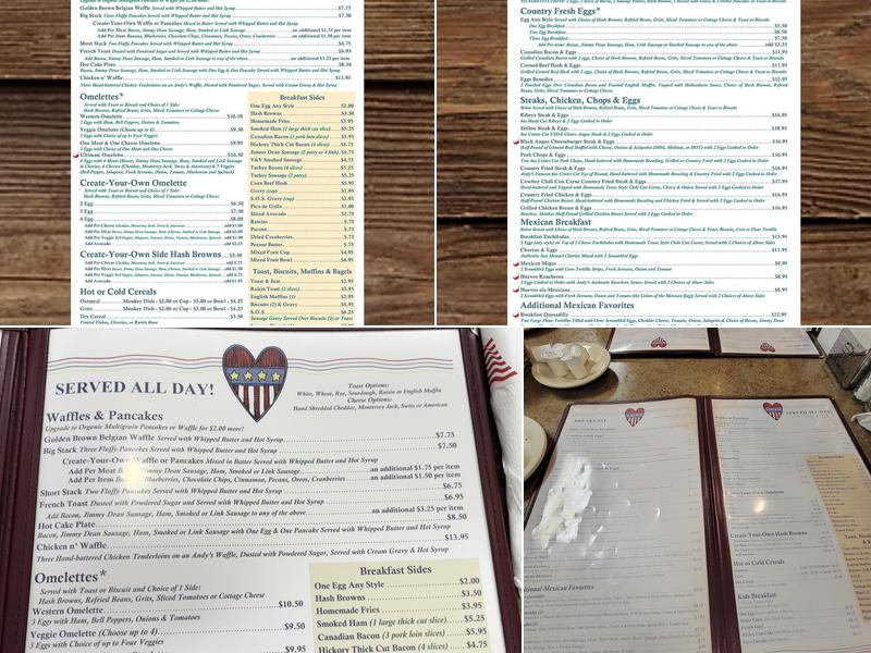 Andy's Kitchen Menu