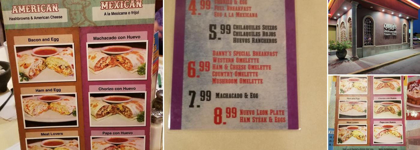 Danny's Restaurant Menu