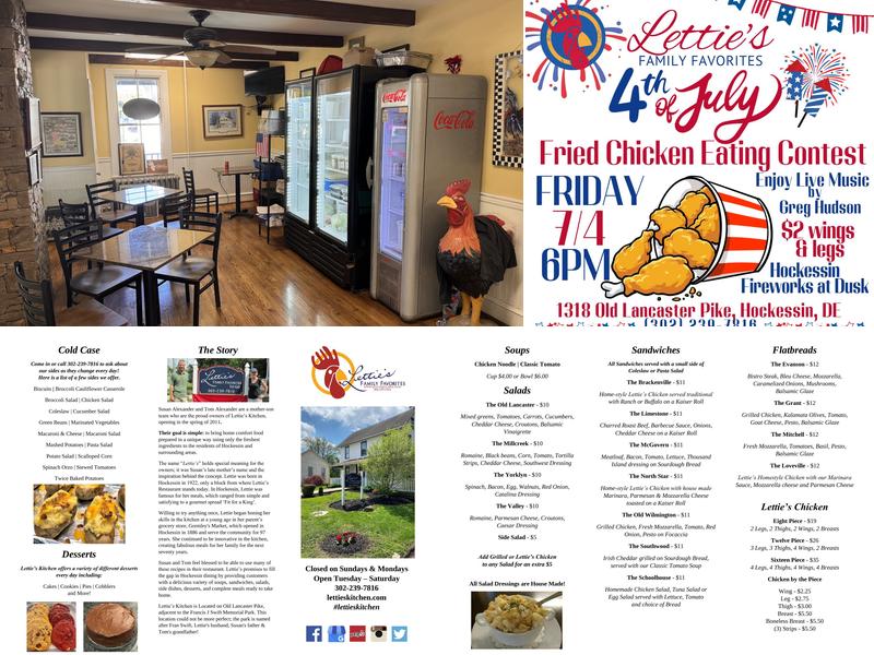 Lettie's Kitchen Menu