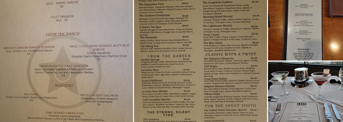 Republic of Texas Bar & Grill Menu