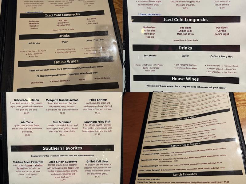 Ol' Steakhouse Co. Menu
