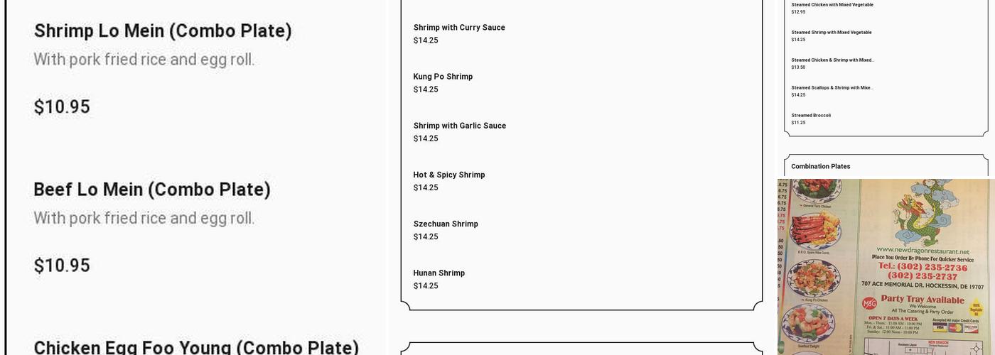 New Dragon Chinese Restaurant Menu