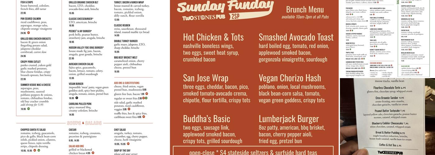 Two Stones Pub Newark Menu