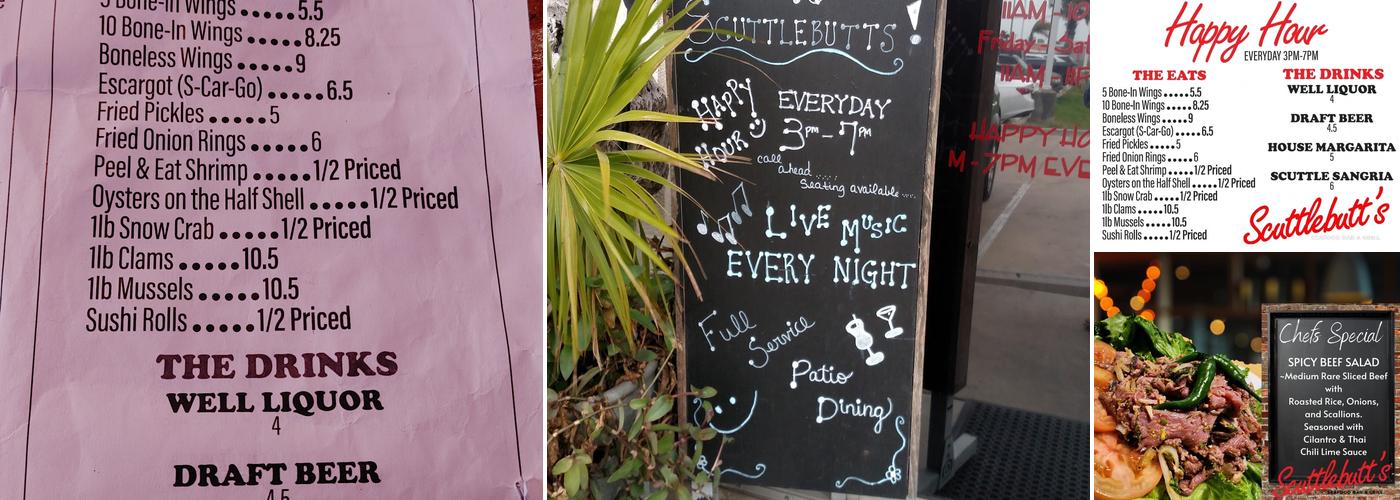 Scuttlebutt's Seafood Bar & Grill Menu