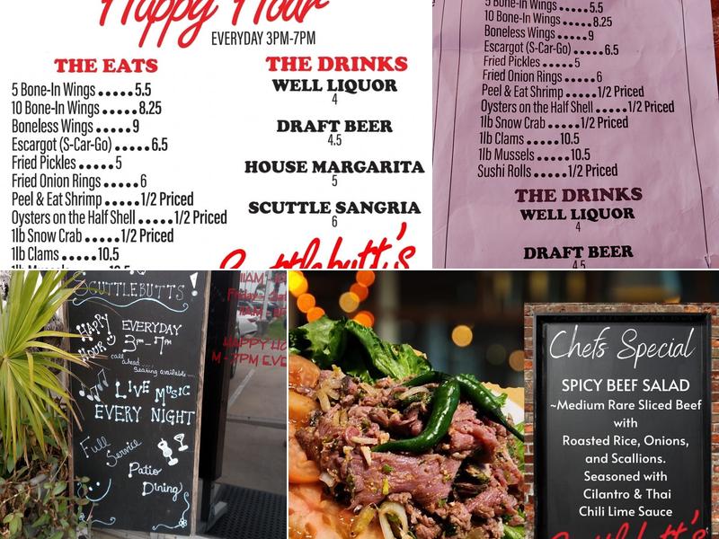 Scuttlebutt's Seafood Bar & Grill Menu