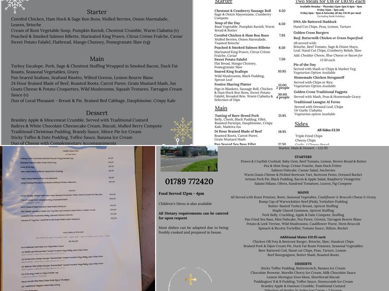The Golden Cross Menu