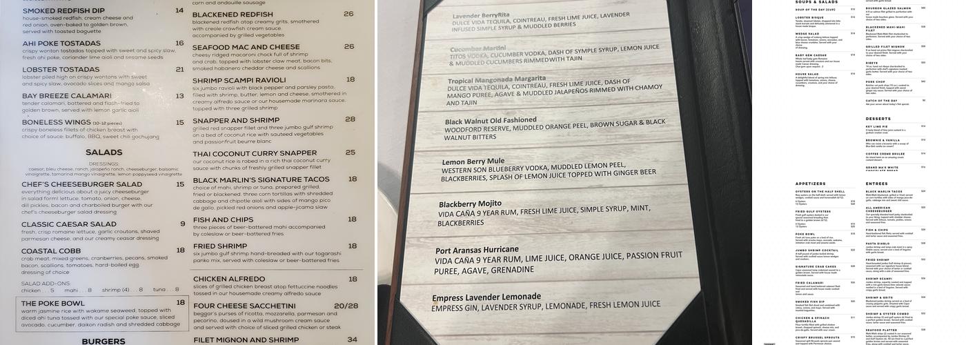 Black Marlin Bar & Grill Menu