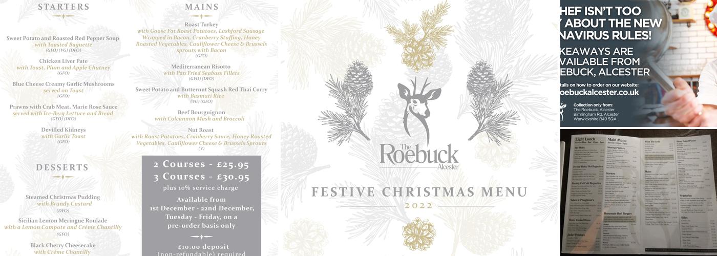 The Roebuck, Alcester Menu