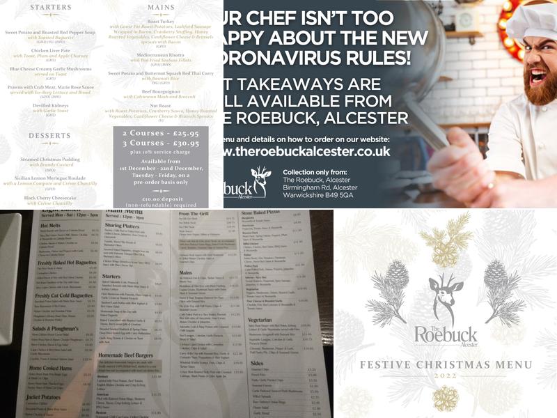 The Roebuck, Alcester Menu