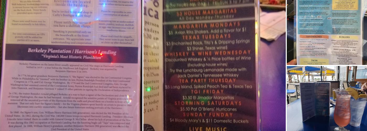 Tavern On the Bay Menu