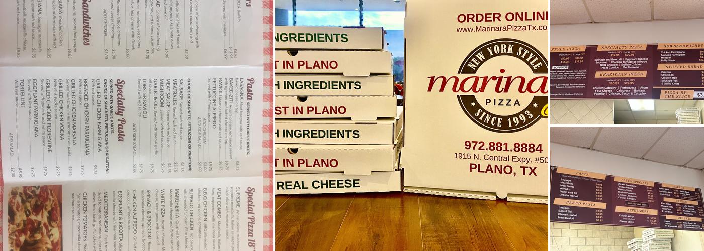 Marinara Pizza Menu