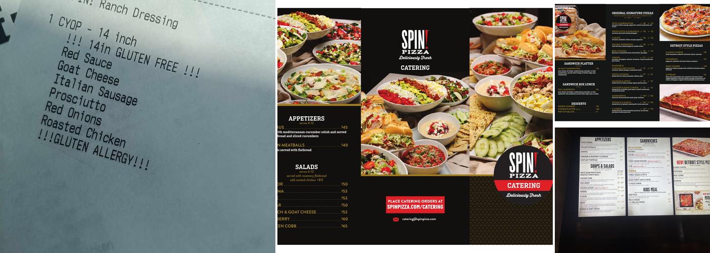 SPIN! Pizza Menu