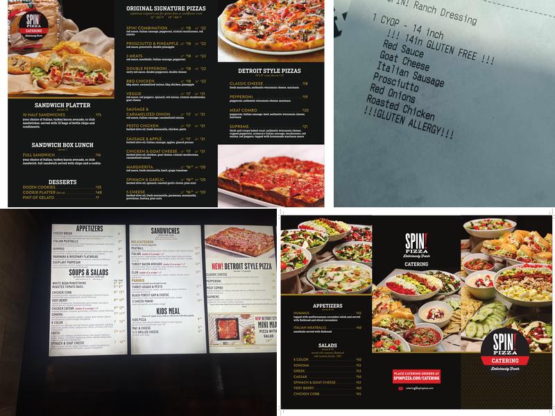 SPIN! Pizza Menu