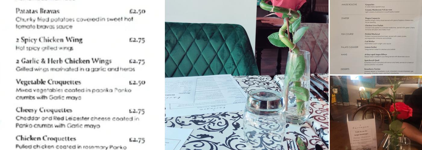 Tarragon Bistro Menu