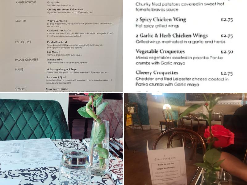 Tarragon Bistro Menu