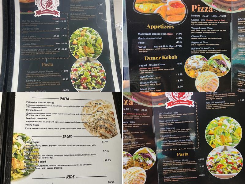 Fratello Pizza & Doner Kebab Menu
