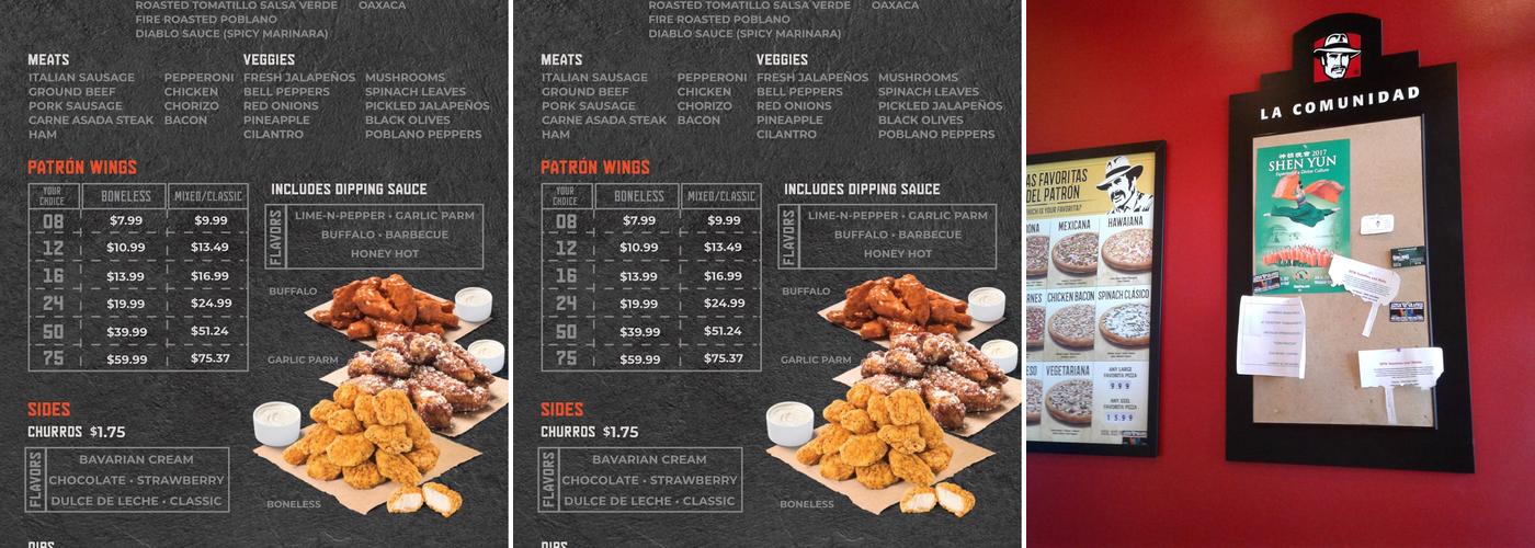 Pizza Patrón Spring Valley Road Menu