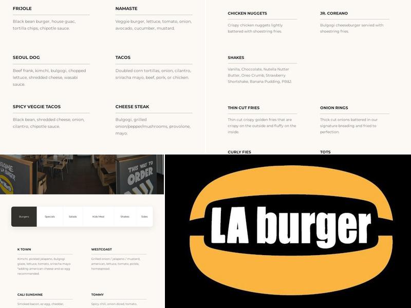 LA Burger Menu