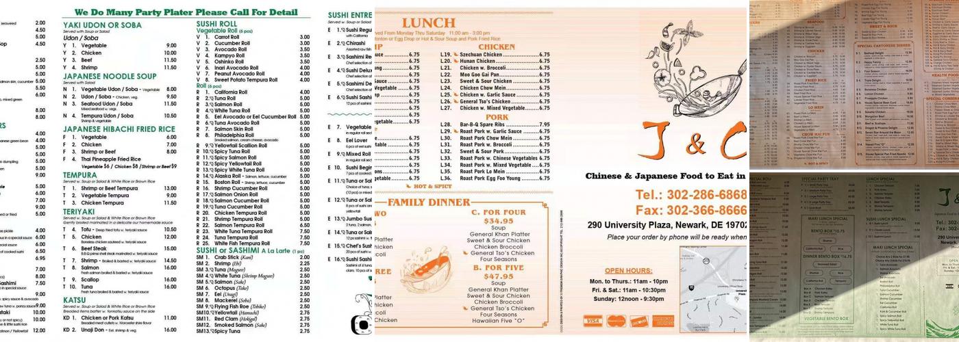J & C Cuisine Menu