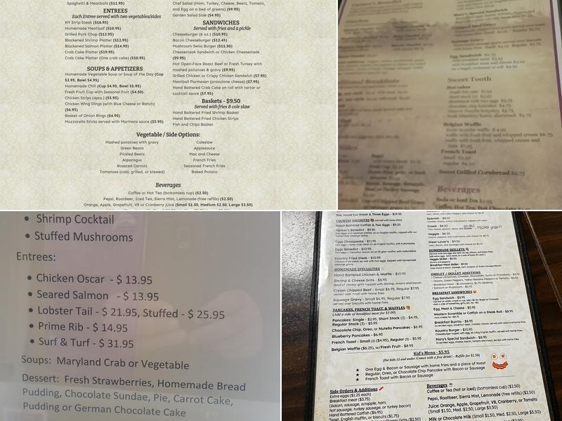 Mary's Kountry Kitchen Menu