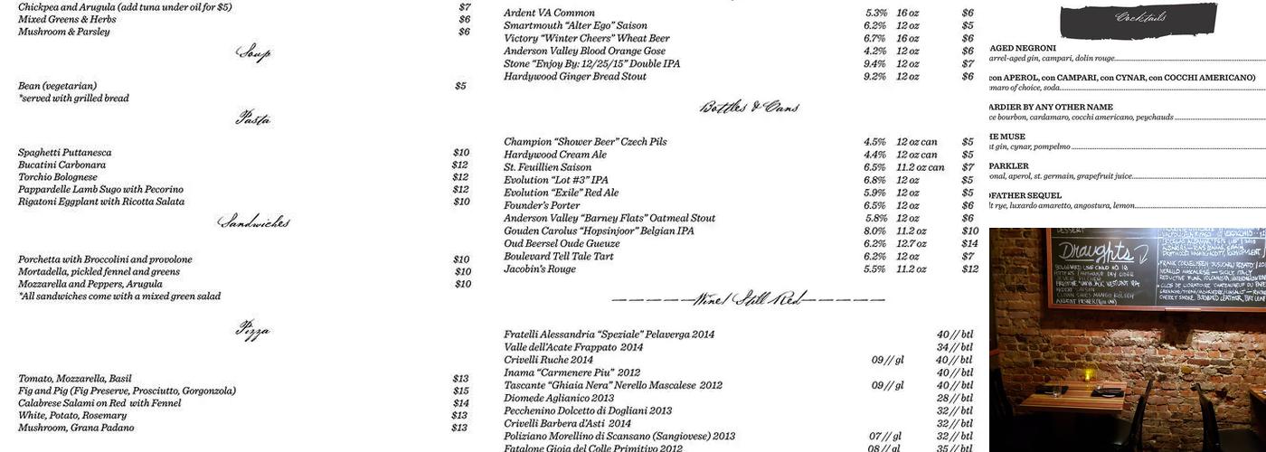 Nota Bene | Market/Take out Menu