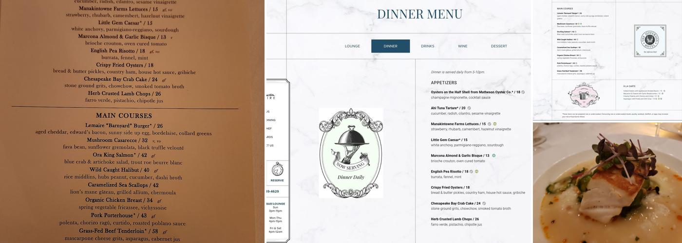 Lemaire Menu