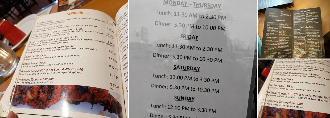 Godavari Delaware Menu