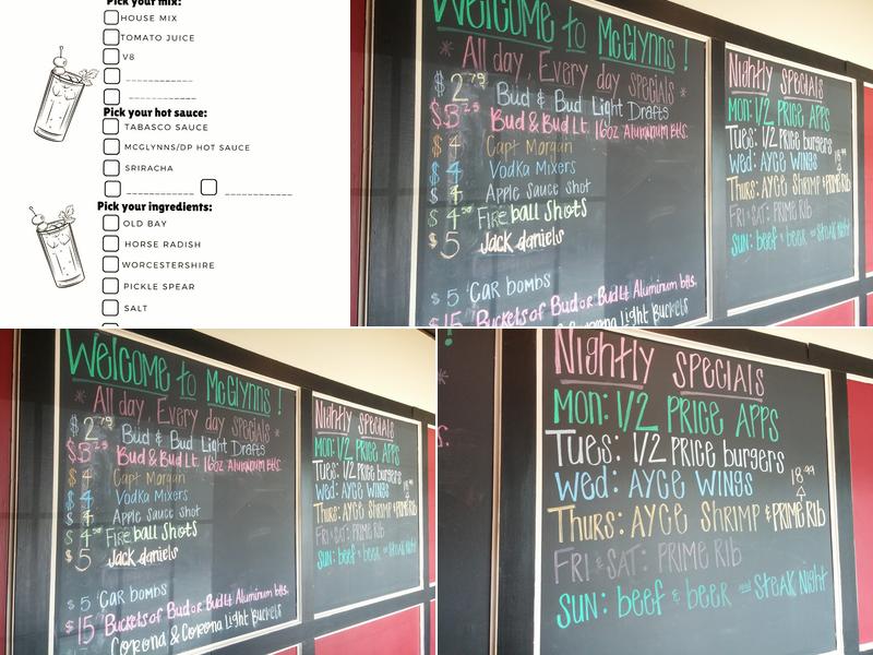 McGlynns Pub - Pike Creek Menu