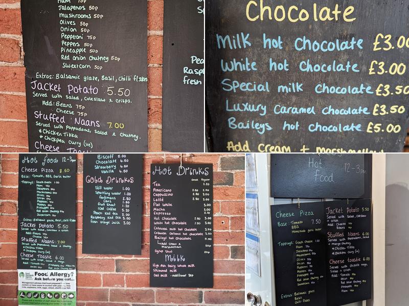 Cobwebs Coffee Shop Menu