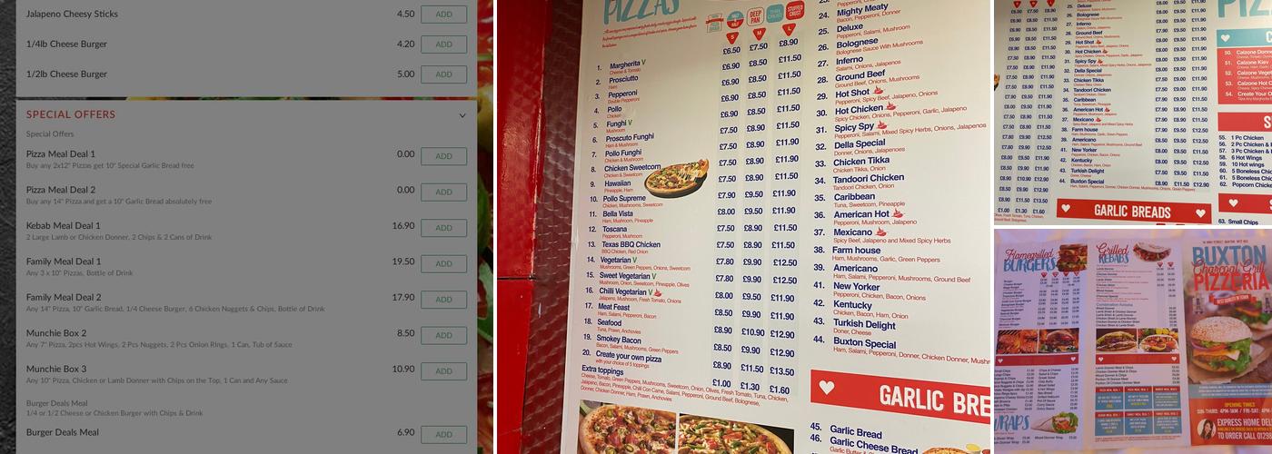 Buxton Charcoal Grill Menu