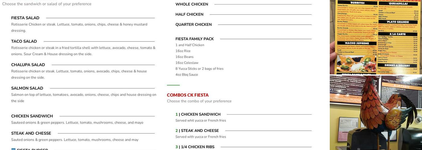 Chicken Fiesta Midlothian Menu