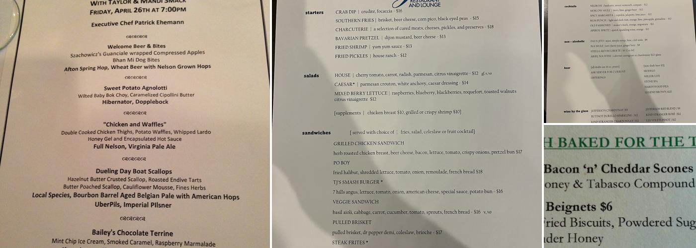TJ's Menu