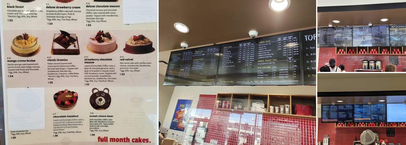 85°C Bakery Cafe - Plano Menu