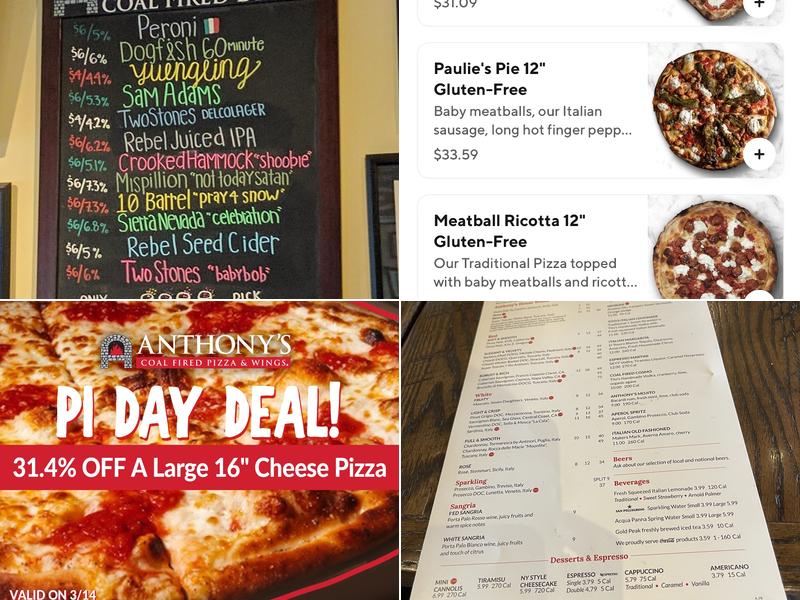 Anthony's Coal Fired Pizza & Wings Menu