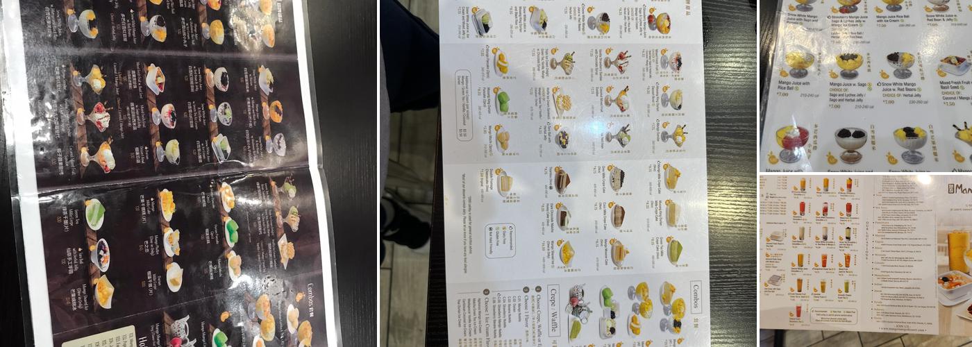 Mango Mango Dessert Menu