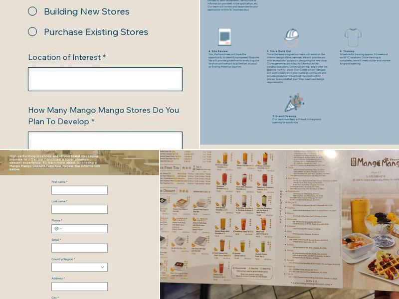 Mango Mango Dessert Menu