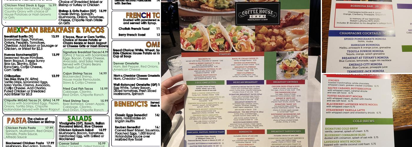 Coffee House Cafe Menu