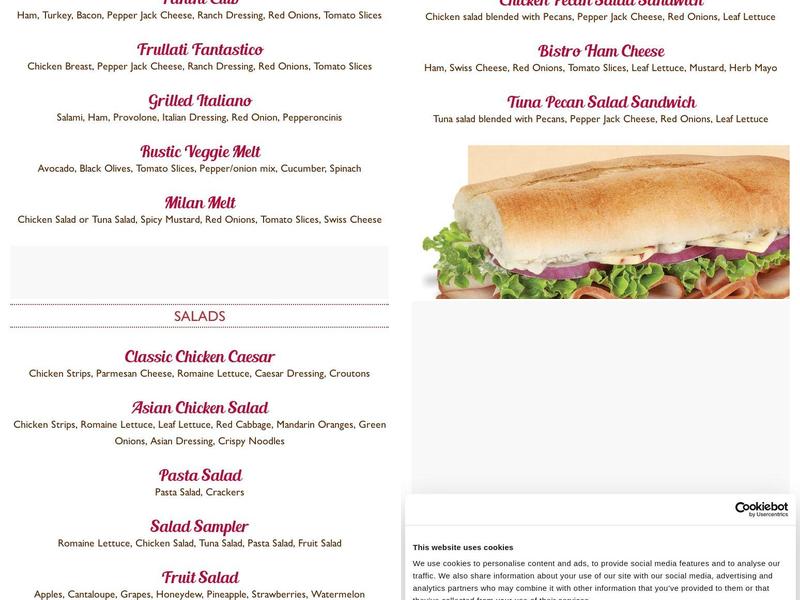 Frullati Menu