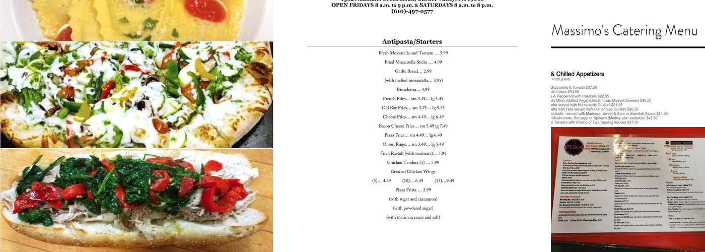 Massimo's Pizza & Trattoria Menu