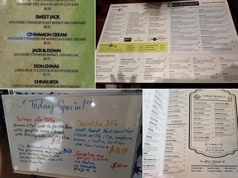 Don Pepe's Rancho Mexican Grill Menu