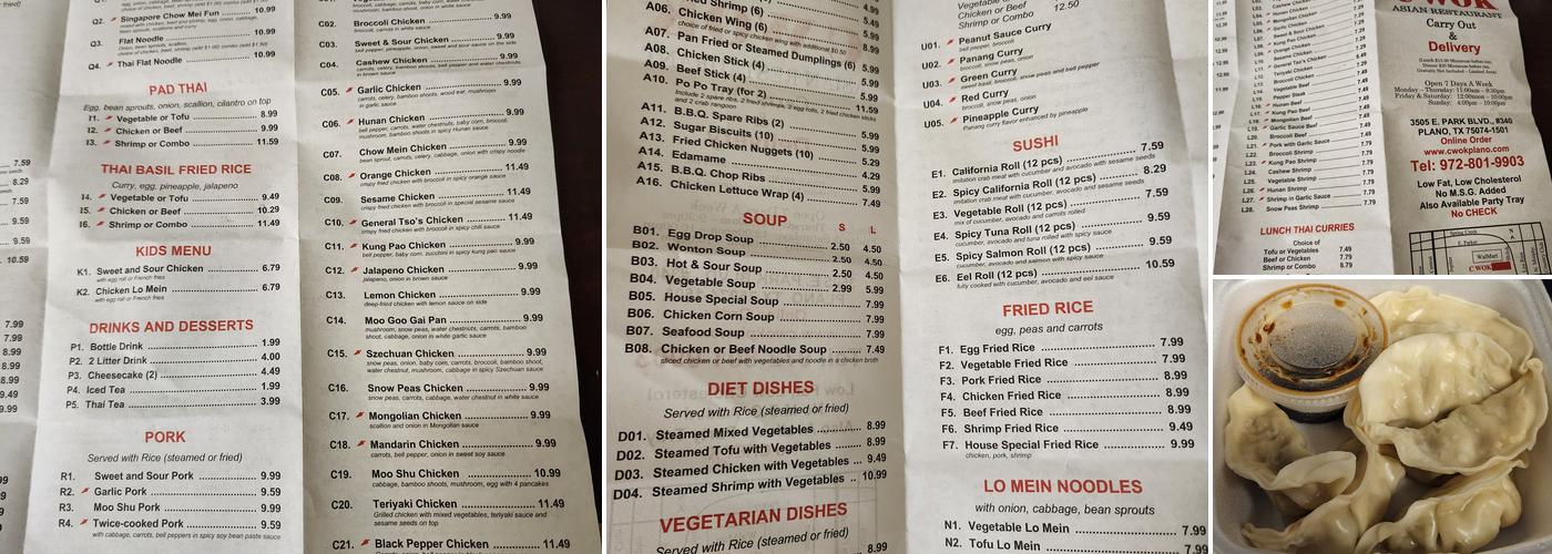 C WOK Menu