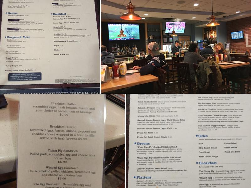 Sam Adams Menu