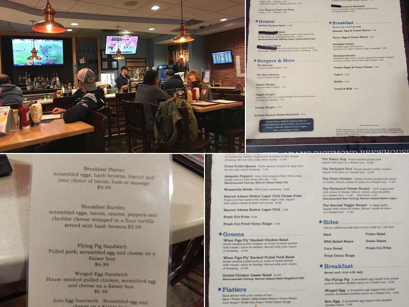 Sam Adams Menu
