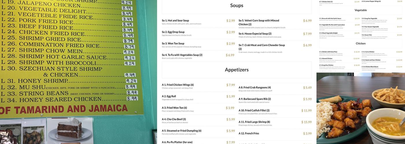 The Mango's Plano Menu