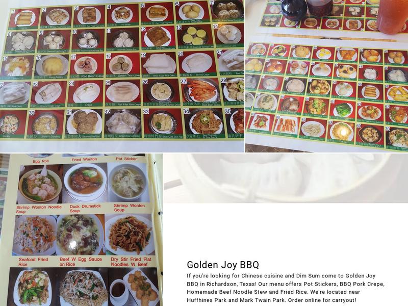 Golden Joy BBQ Menu