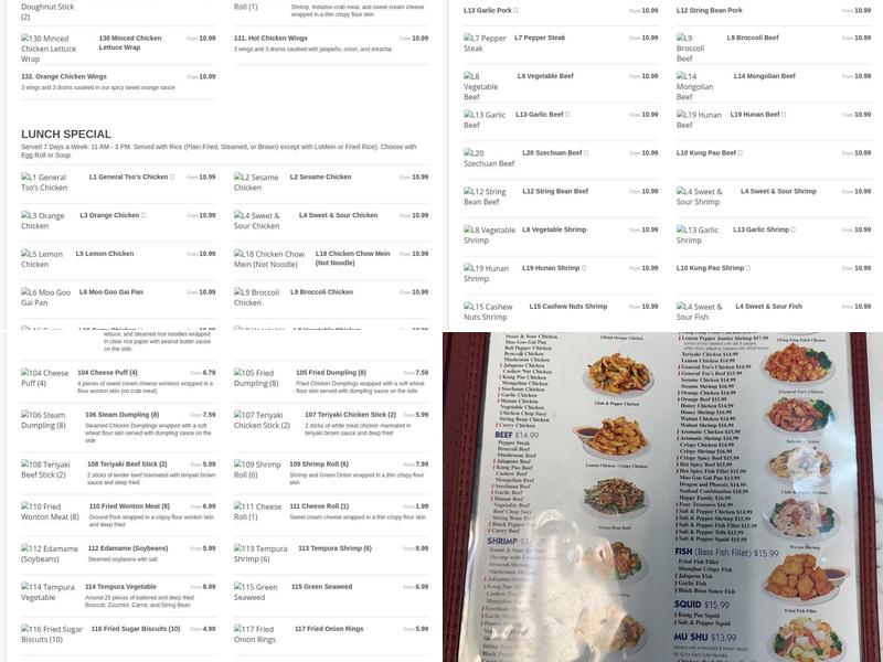 China Fang Restaurant Menu