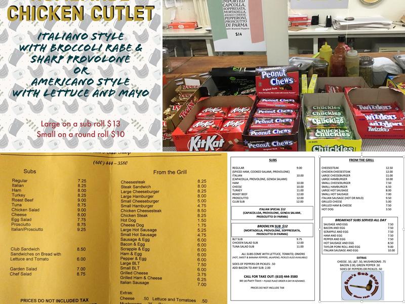 Sam's Sub Shop Menu