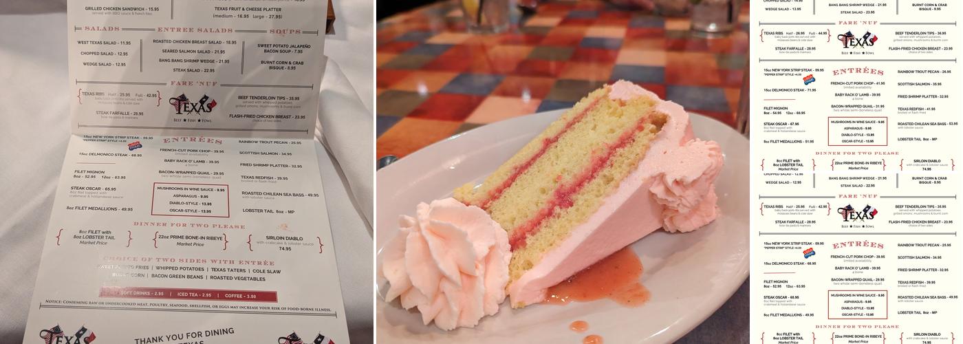 Texas Menu