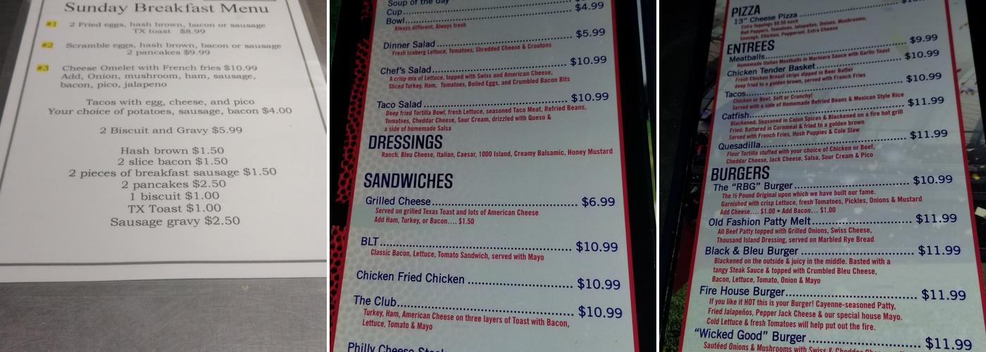 Richardson Bar & Grill Menu