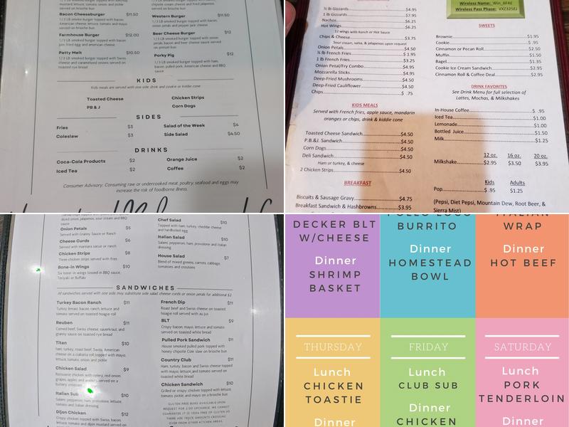 Homestead Bakery & Cafe Menu